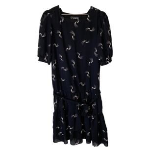 Vintage 90's Drop Waist Tiered Ruffle Dress - Women's Size 7/8